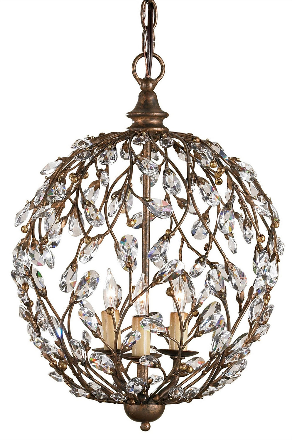 Currey and Company - 9652 - Three Light Chandelier - Cupertino