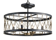 Currey and Company - 9902 - Four Light Pendant - French Black/Pyrite Bronze
