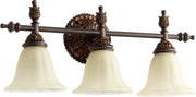 Quorum - 5157-3-44 - Three Light Vanity - Rio Salado - Toasted Sienna|Mystic Silver