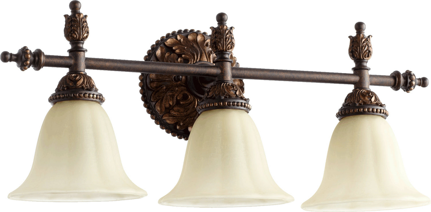 Quorum - 5157-3-44 - Three Light Vanity - Rio Salado - Toasted Sienna|Mystic Silver