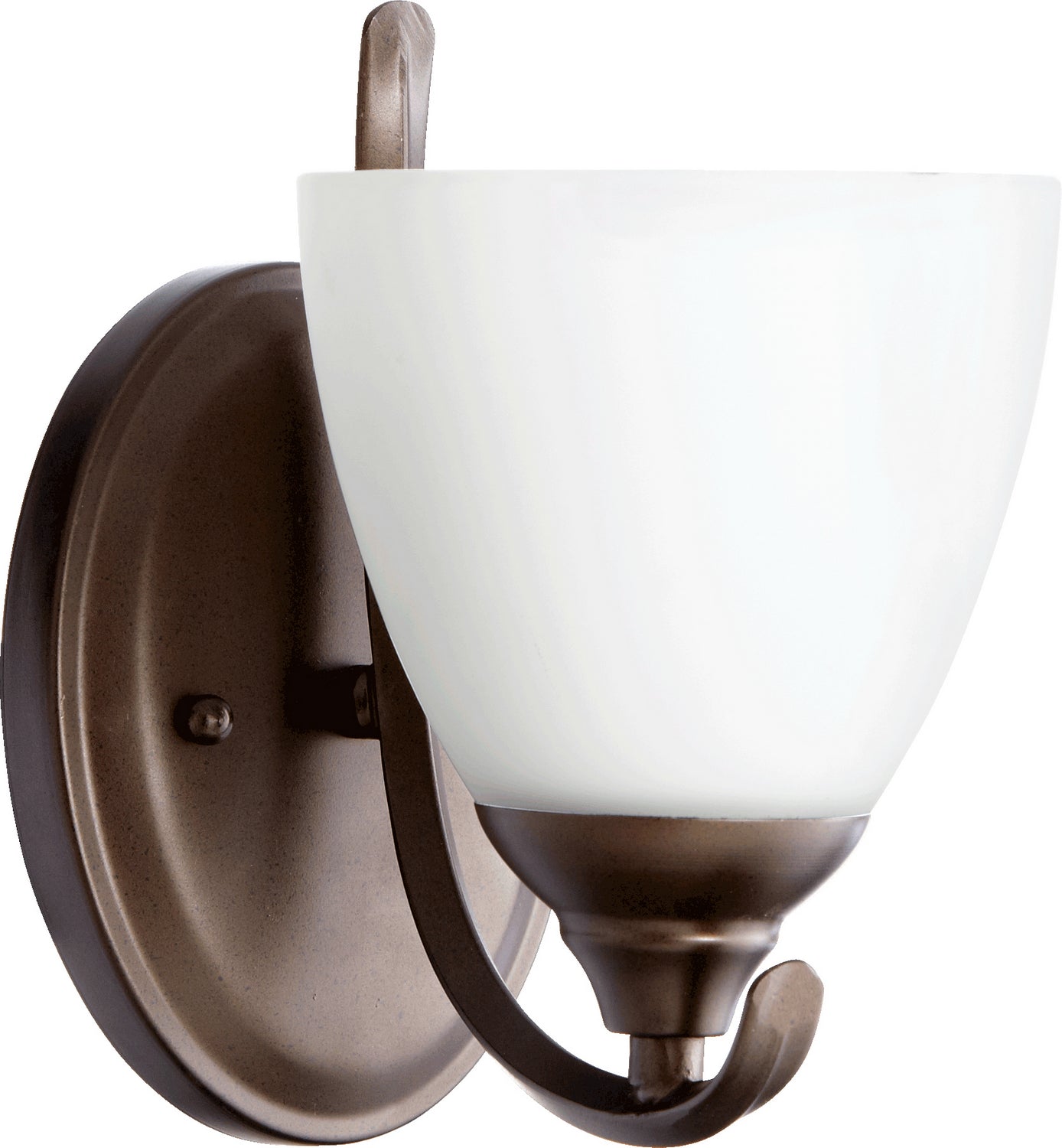 Quorum - 5508-1-86 - One Light Wall Mount - Powell - Oiled Bronze|Satin Opal
