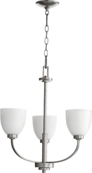 Quorum - 6060-3-64 - Three Light Chandelier - Reyes - Classic Nickel