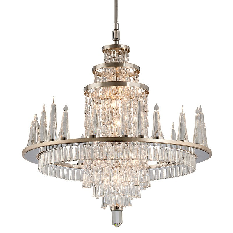 Corbett Lighting - 170-010 - 34 Light Chandelier - Illusion - Silver Leaf Polished Stainless