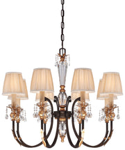 Metropolitan - N6648-258B - Eight Light Chandelier - Bella Cristallo - French Bronze With Gold Leaf Highlights