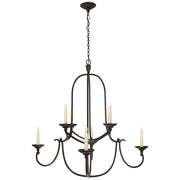 Visual Comfort Signature - CHC 1494AI - Eight Light Chandelier - Flemish - Aged Iron