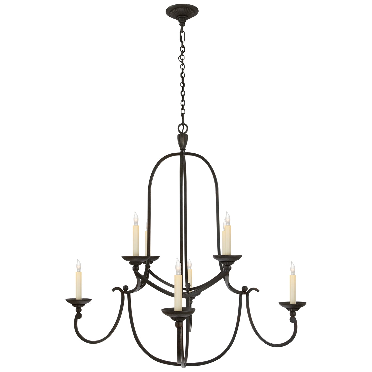 Visual Comfort Signature - CHC 1494AI - Eight Light Chandelier - Flemish - Aged Iron