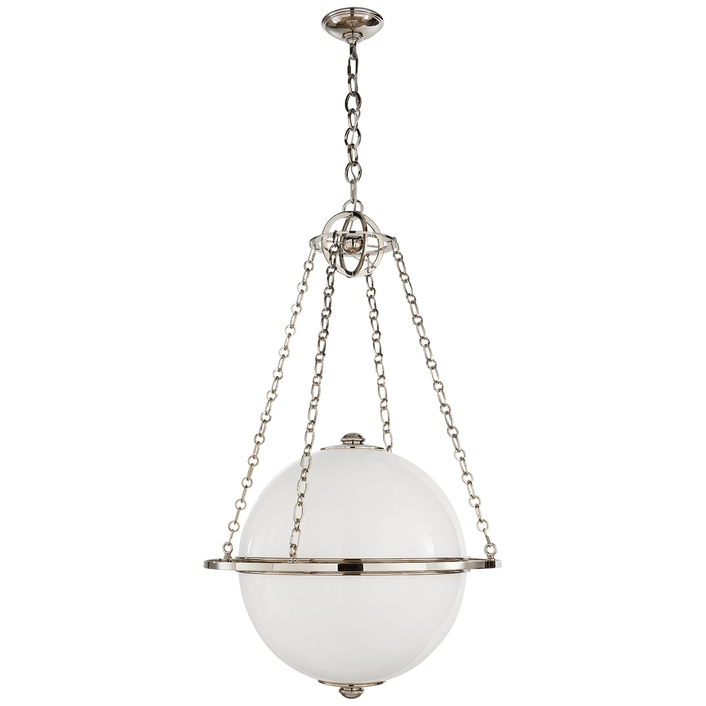 Visual Comfort Signature - CHC 2135PN-WG - Two Light Lantern - Modern Globe - Polished Nickel