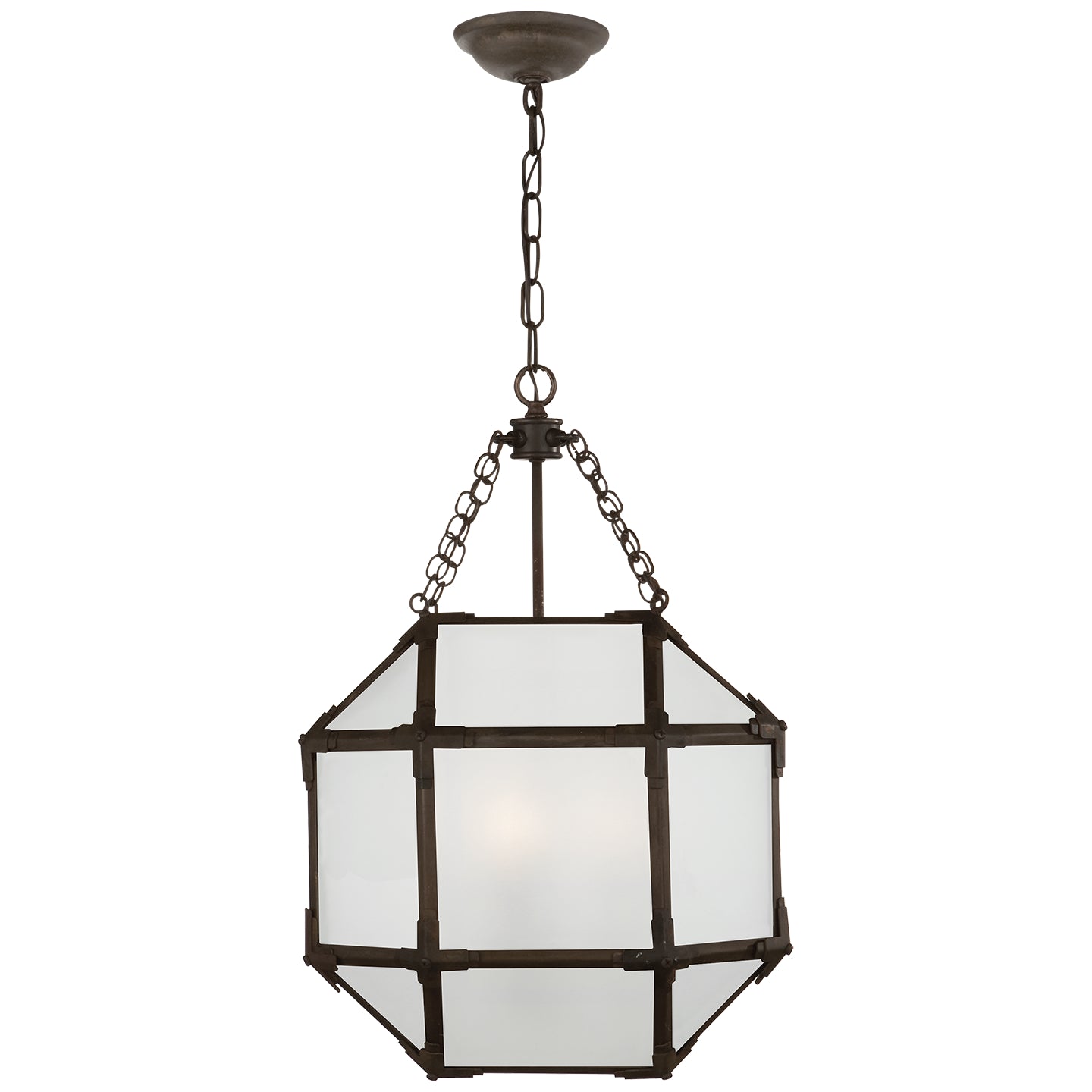 Visual Comfort Signature - SK 5008AZ-FG - Three Light Lantern - Morris - Antique Zinc