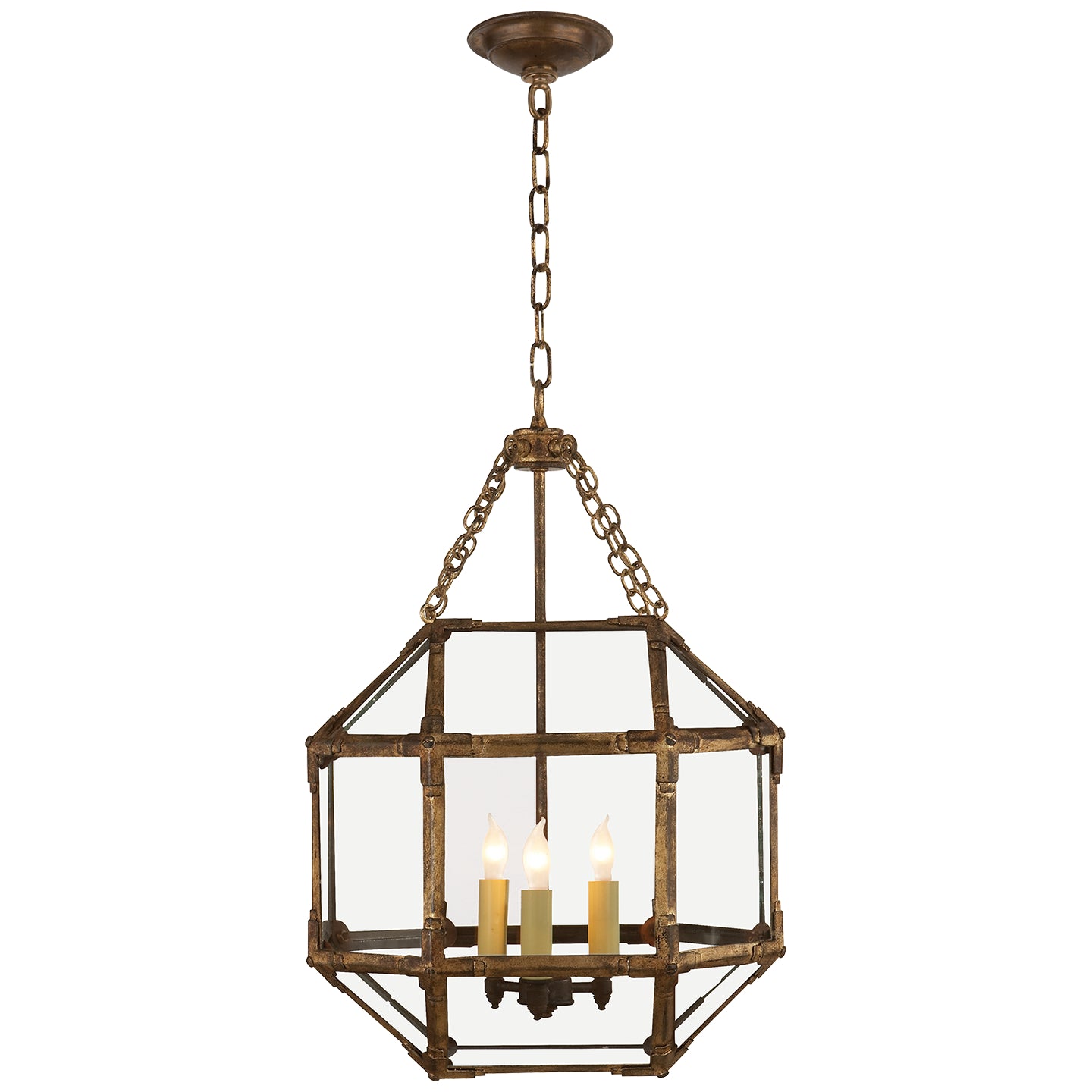 Visual Comfort Signature - SK 5008GI-CG - Three Light Lantern - Morris - Gilded Iron