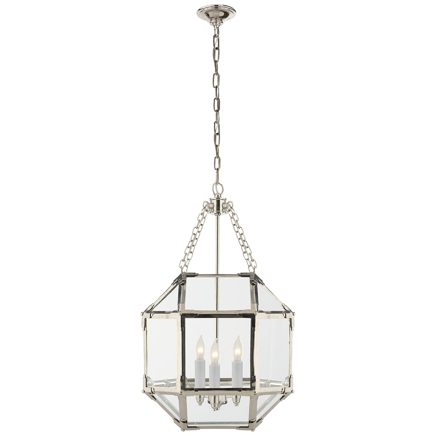 Visual Comfort Signature - SK 5008PN-CG - Three Light Lantern - Morris - Polished Nickel