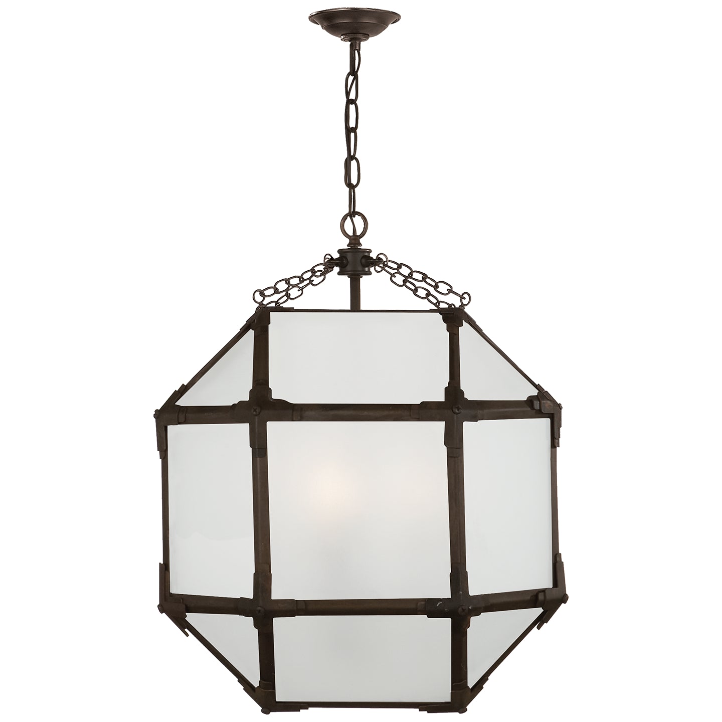 Visual Comfort Signature - SK 5009AZ-FG - Three Light Lantern - Morris - Antique Zinc