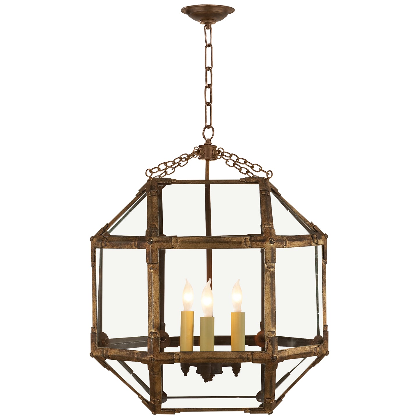 Visual Comfort Signature - SK 5009GI-CG - Three Light Lantern - Morris - Gilded Iron