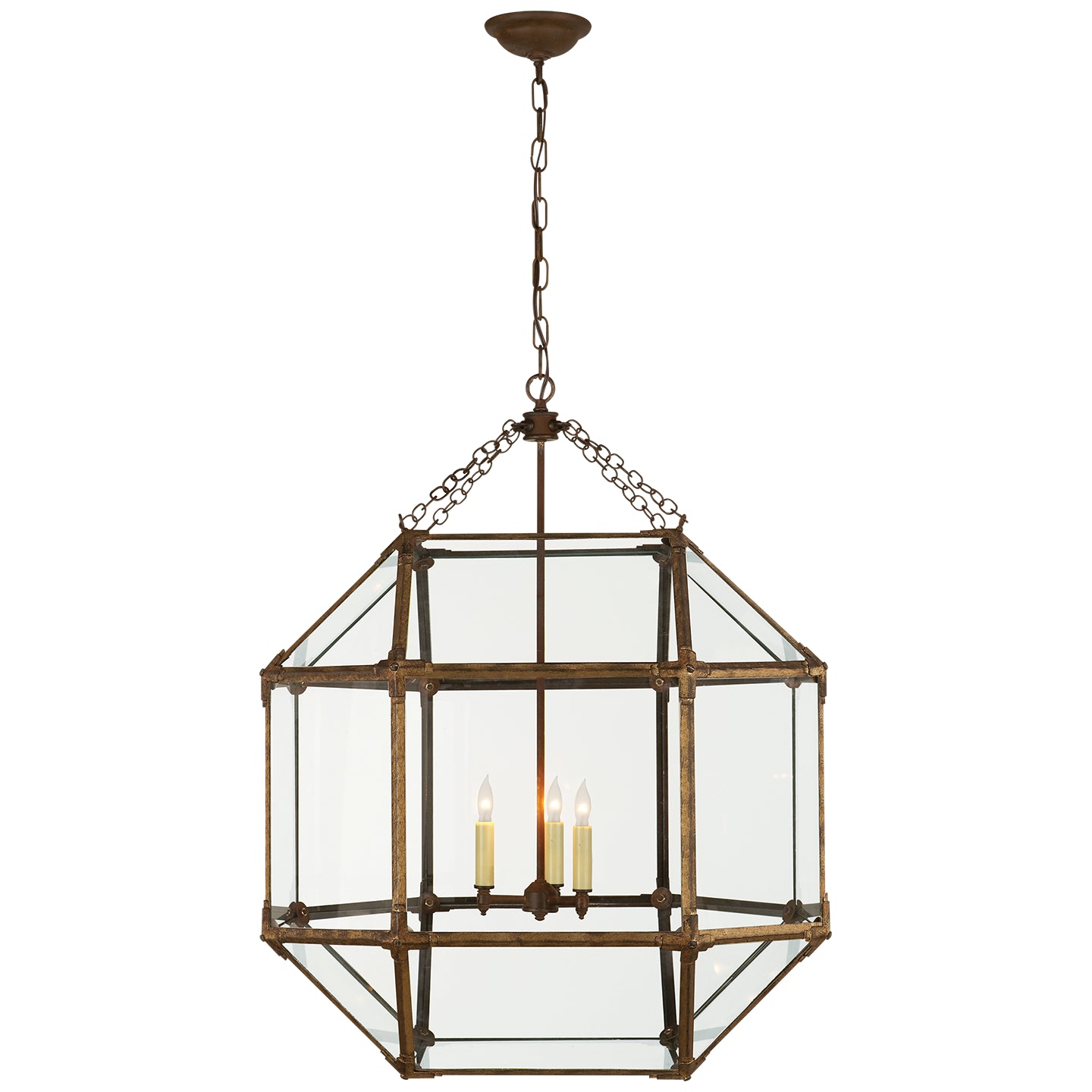 Visual Comfort Signature - SK 5010GI-CG - Three Light Lantern - Morris - Gilded Iron