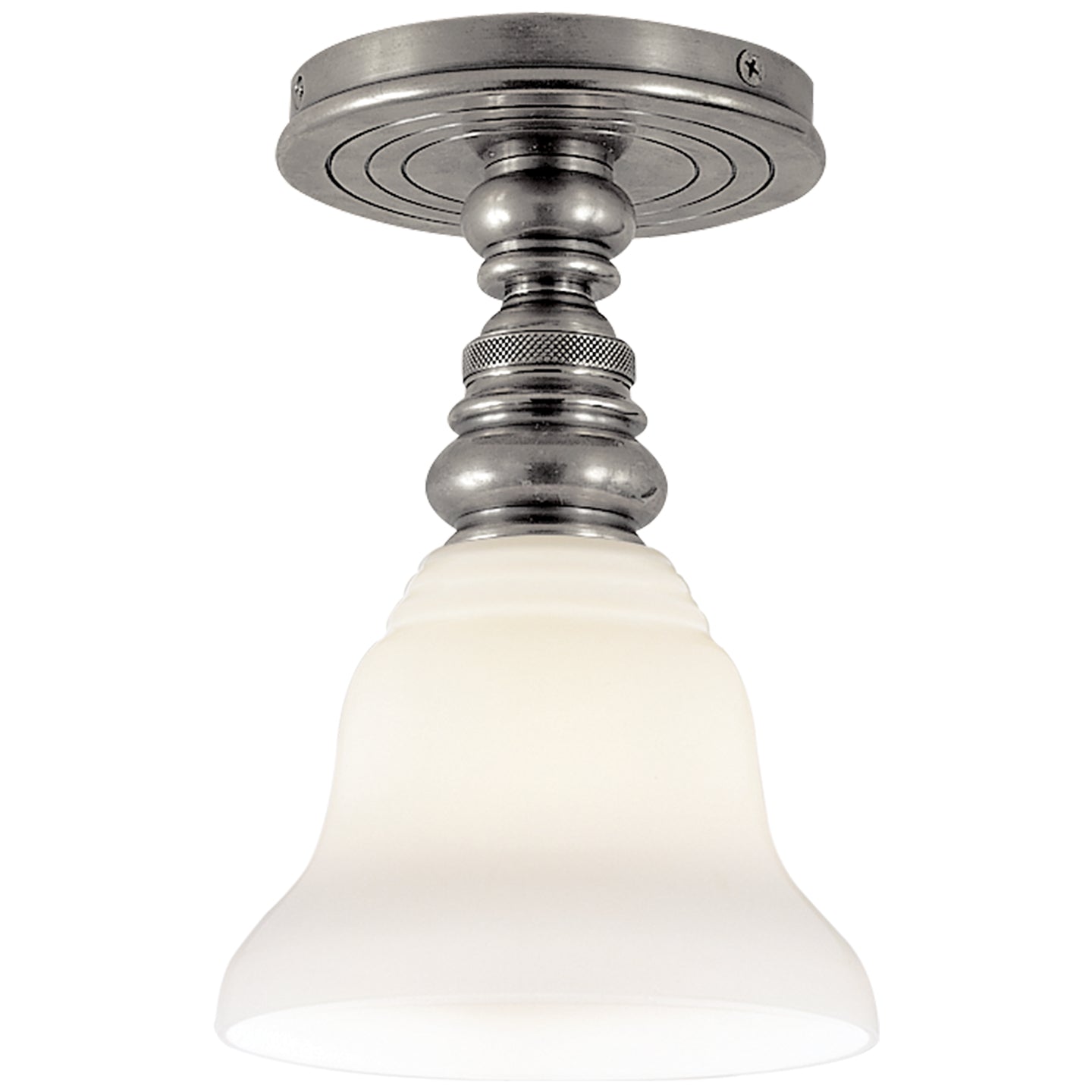 Visual Comfort Signature - SL 5001AN/SLEG-WG - One Light Flush Mount - Boston - Antique Nickel