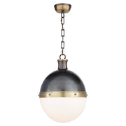 Visual Comfort Signature - TOB 5063BZ/HAB-WG - Two Light Pendant - Hicks - Bronze with Antique Brass