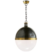 Visual Comfort Signature - TOB 5064BZ/HAB-WG - Two Light Pendant - Hicks - Bronze with Antique Brass