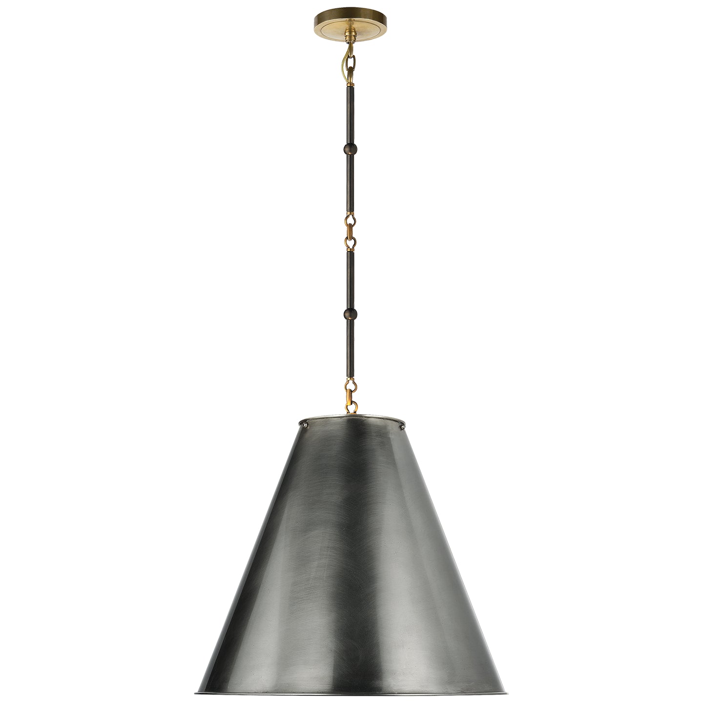 Visual Comfort Signature - TOB 5091BZ/HAB-BZ - One Light Pendant - Goodman - Bronze with Antique Brass