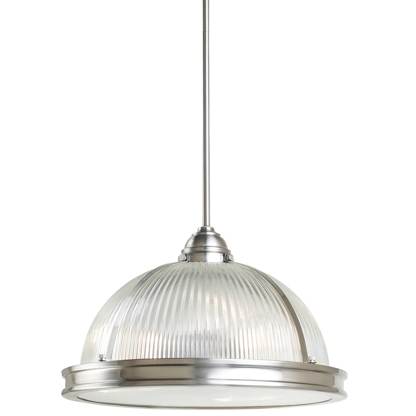 Generation Lighting - 65062-962 - Three Light Pendant - Pratt Street Prismatic - Brushed Nickel