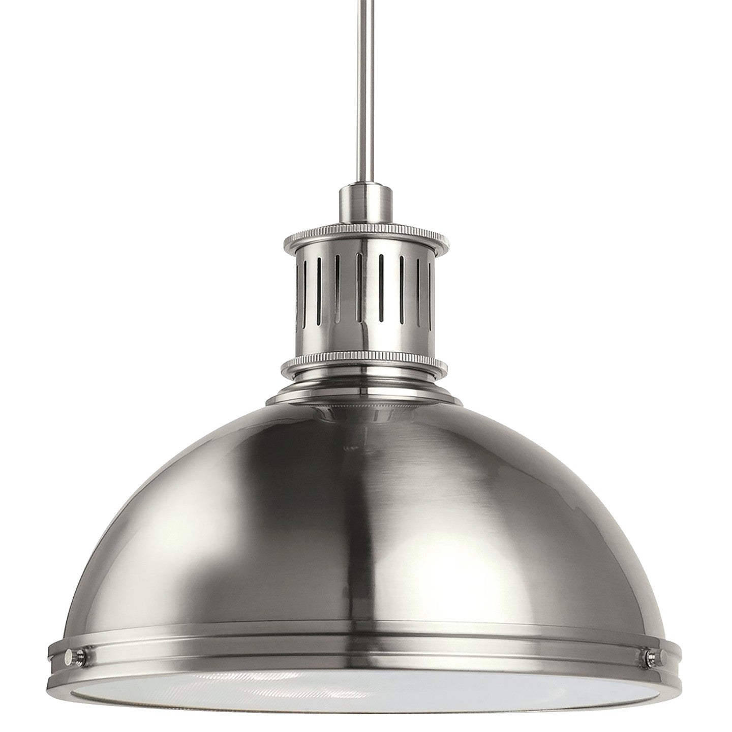 Generation Lighting - 65087-962 - Three Light Pendant - Pratt Street Metal - Brushed Nickel