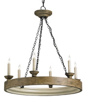 Currey and Company - 9972 - Six Light Chandelier - Smokewood Crackle/London Black