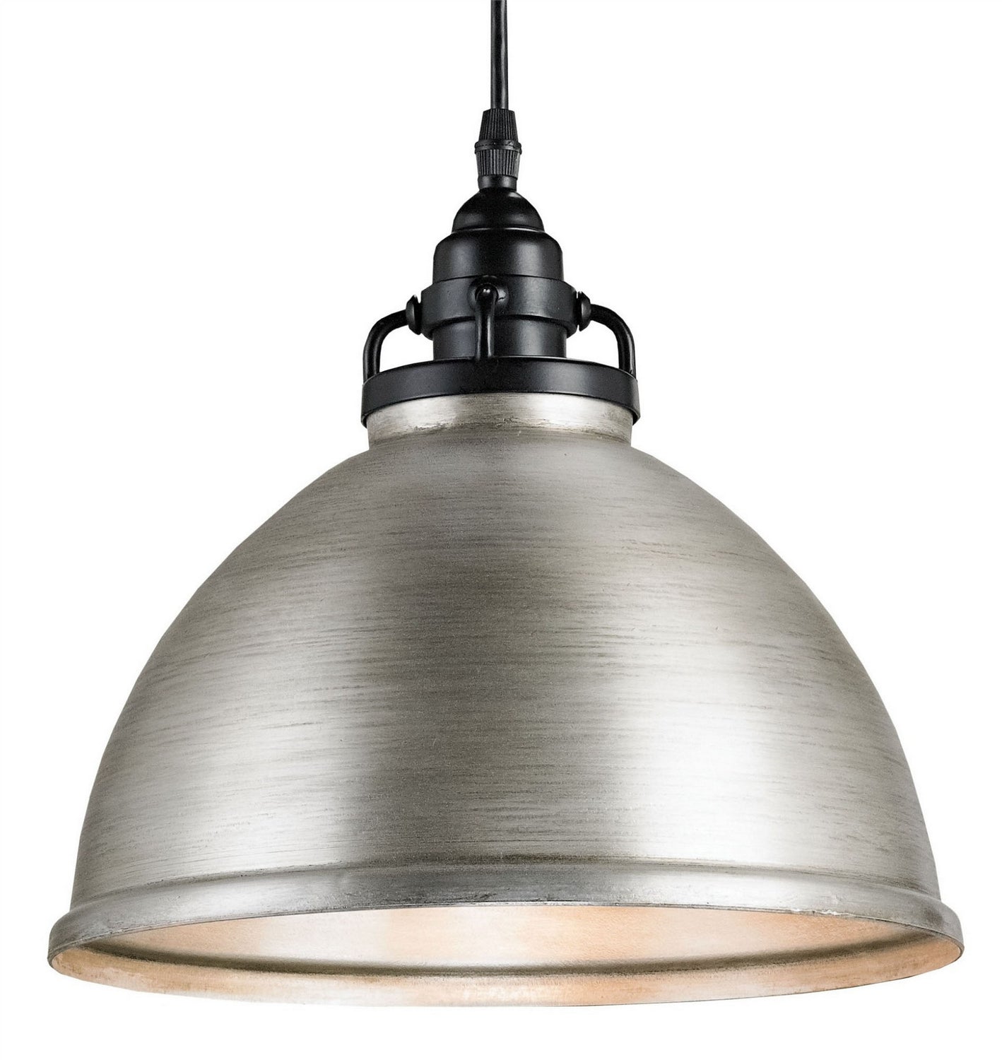 Currey and Company - 9207 - One Light Pendant - Satin Black/Antique Brushed Nickel
