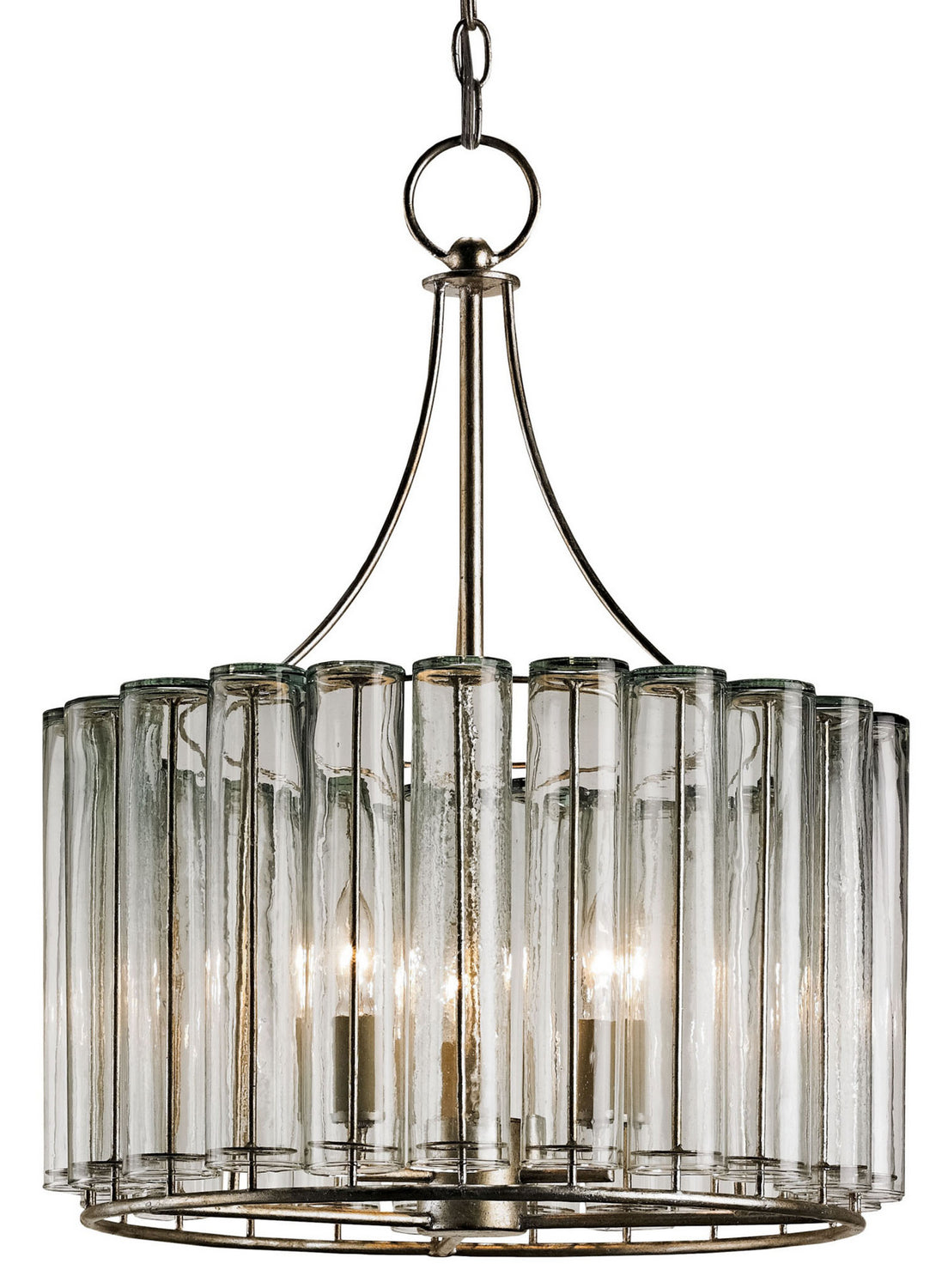 Currey and Company - 9293 - Three Light Chandelier - Silver Leaf