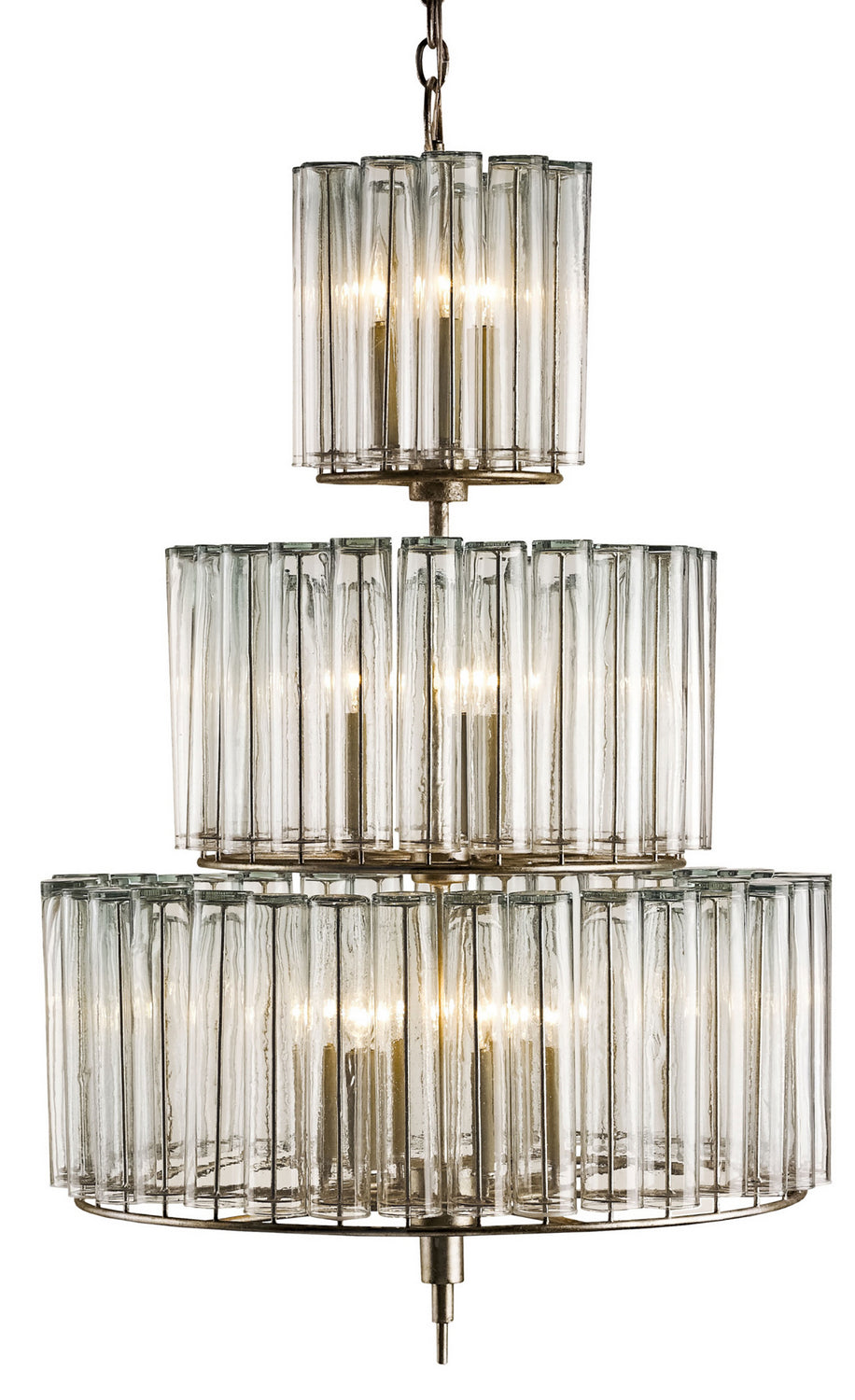 Currey and Company - 9309 - 12 Light Chandelier - Silver Leaf