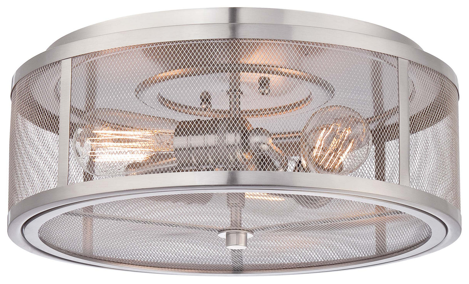 Minka-Lavery - 4133-84 - Three Light Flush Mount - Downtown Edison - Brushed Nickel