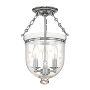 Hudson Valley - 251-PN-C3 - Three Light Semi Flush Mount - Hampton - Polished Nickel