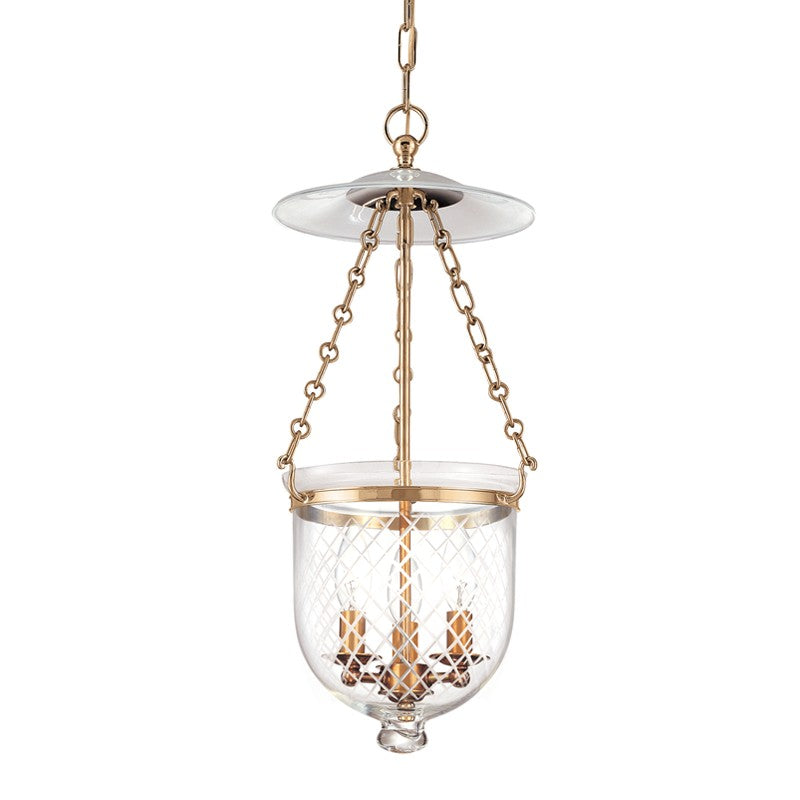 Hudson Valley - 252-AGB-C2 - Three Light Pendant - Hampton - Aged Brass