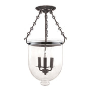 Hudson Valley - 253-HN-C1 - Three Light Semi Flush Mount - Hampton - Historic Nickel