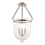 Hudson Valley - 253-PN-C2 - Three Light Semi Flush Mount - Hampton - Polished Nickel