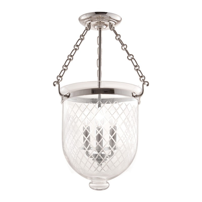 Hudson Valley - 253-PN-C2 - Three Light Semi Flush Mount - Hampton - Polished Nickel