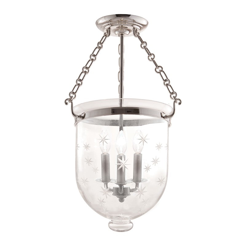 Hudson Valley - 253-PN-C3 - Three Light Semi Flush Mount - Hampton - Polished Nickel