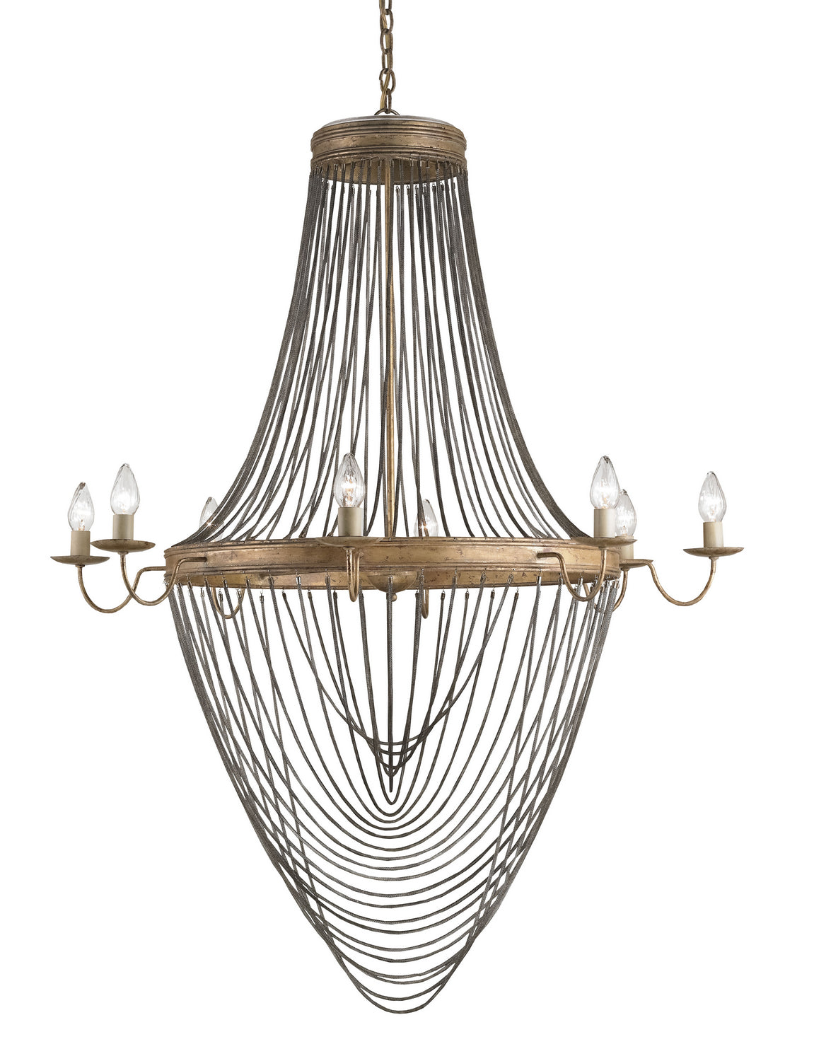 Currey and Company - 9412 - Eight Light Chandelier - French Gold Leaf/Iron
