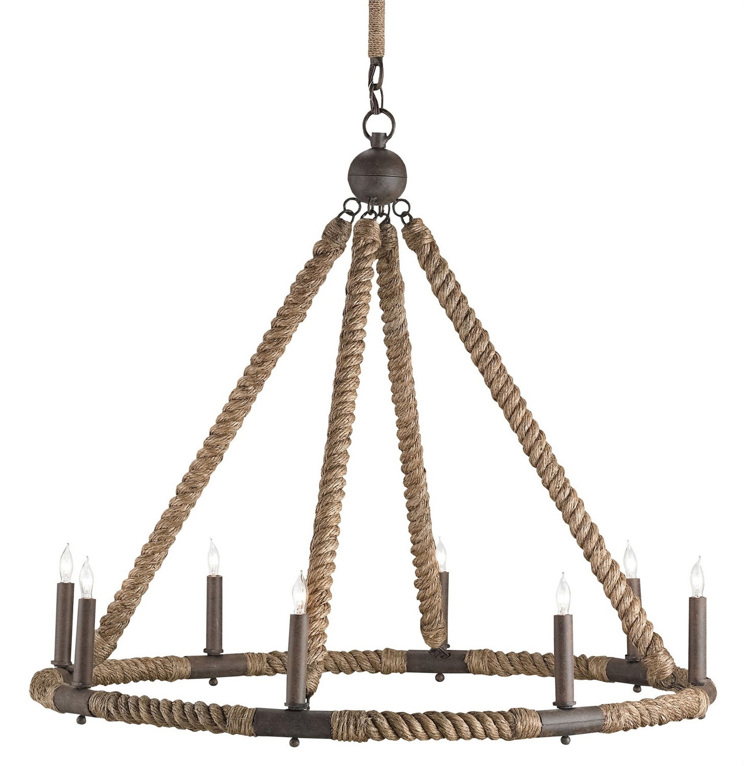 Currey and Company - 9536 - Eight Light Chandelier - Natural/Rust