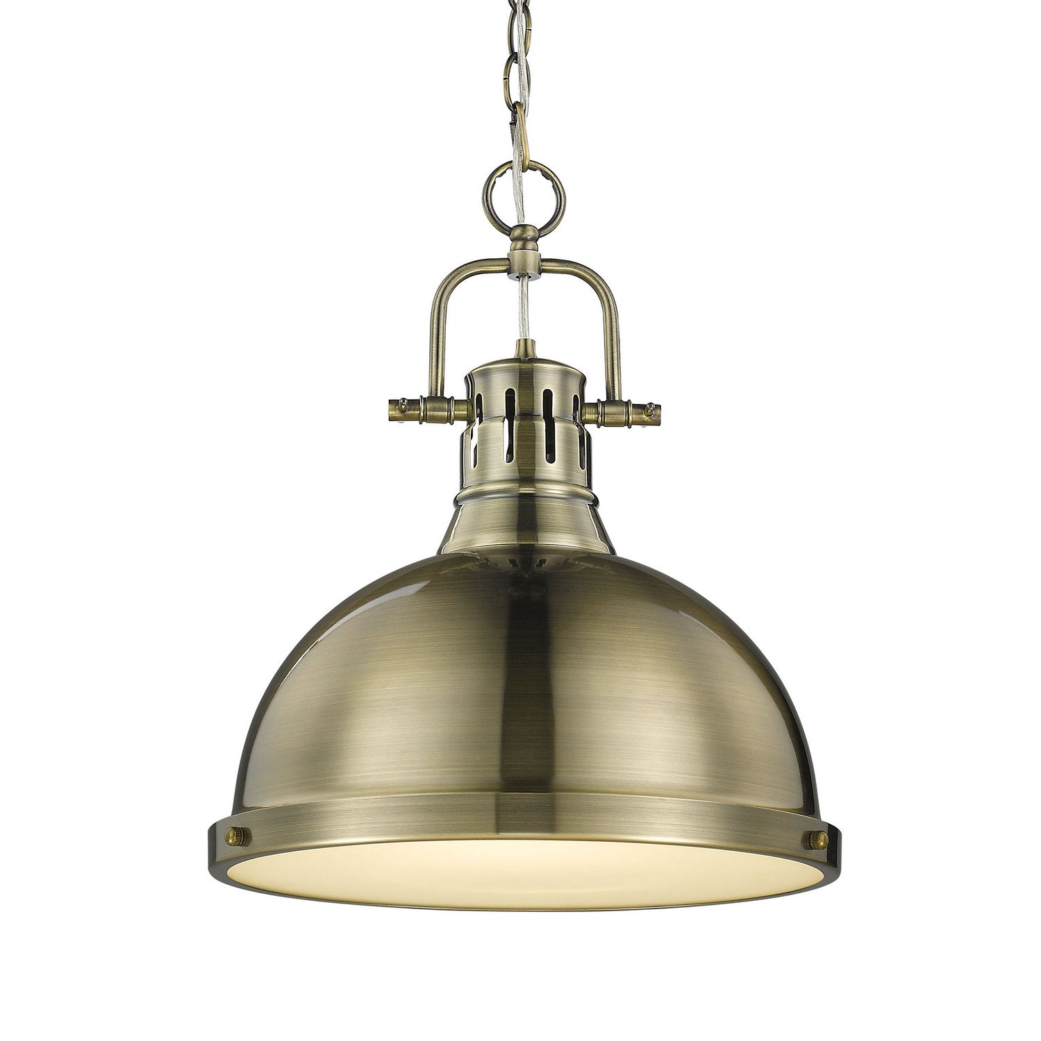 Golden - 3602-L AB-AB - One Light Pendant - Duncan - Aged Brass