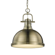 Golden - 3602-L AB-AB - One Light Pendant - Duncan - Aged Brass