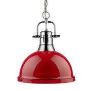 Golden - 3602-L CH-RD - One Light Pendant - Duncan - Chrome