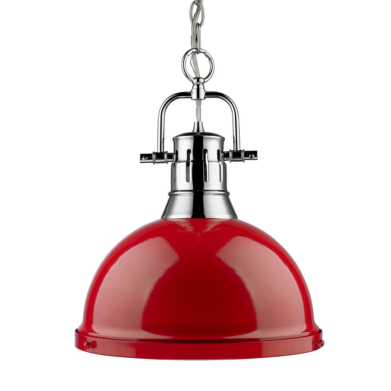 Golden - 3602-L CH-RD - One Light Pendant - Duncan - Chrome