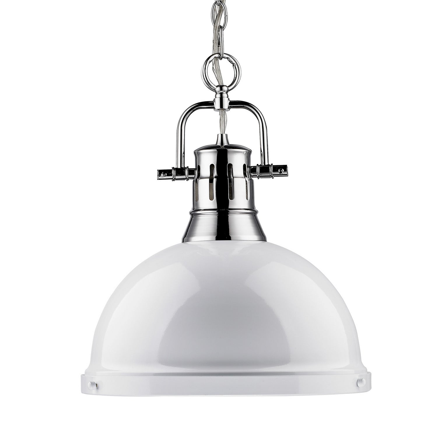 Golden - 3602-L CH-WH - One Light Pendant - Duncan - Chrome