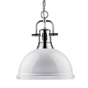 Golden - 3602-L CH-WH - One Light Pendant - Duncan - Chrome
