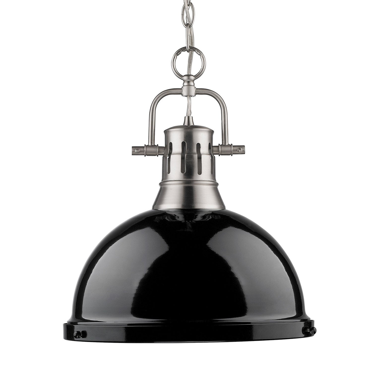 Golden - 3602-L PW-BK - One Light Pendant - Duncan - Pewter