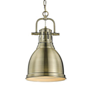 Golden - 3602-S AB-AB - One Light Pendant - Duncan - Aged Brass