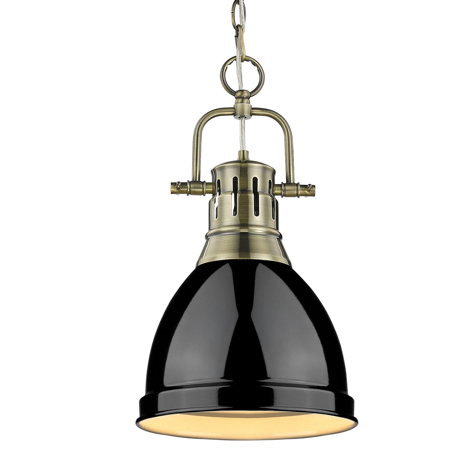 Golden - 3602-S AB-BK - One Light Pendant - Duncan - Aged Brass