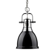 Golden - 3602-S CH-BK - One Light Pendant - Duncan - Chrome