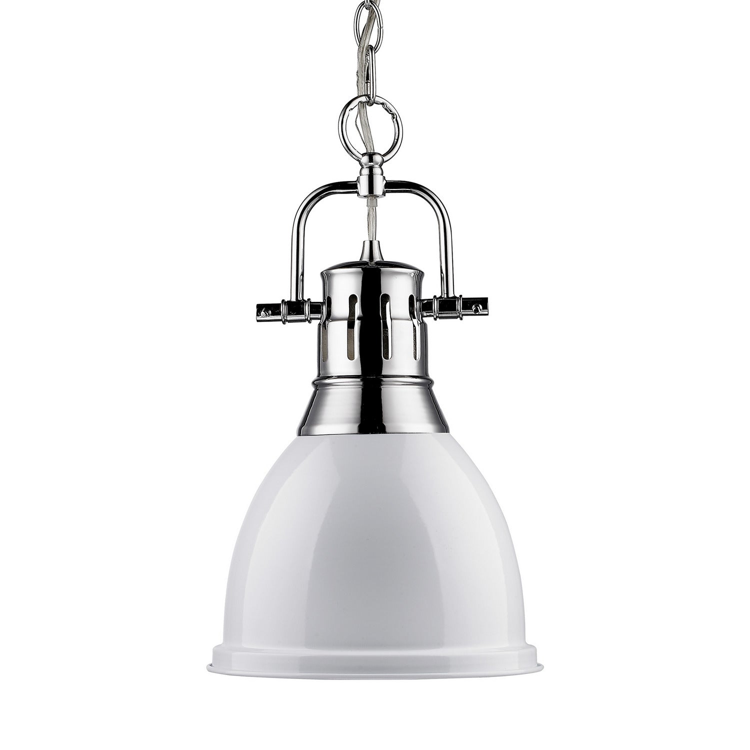 Golden - 3602-S CH-WH - One Light Pendant - Duncan - Chrome