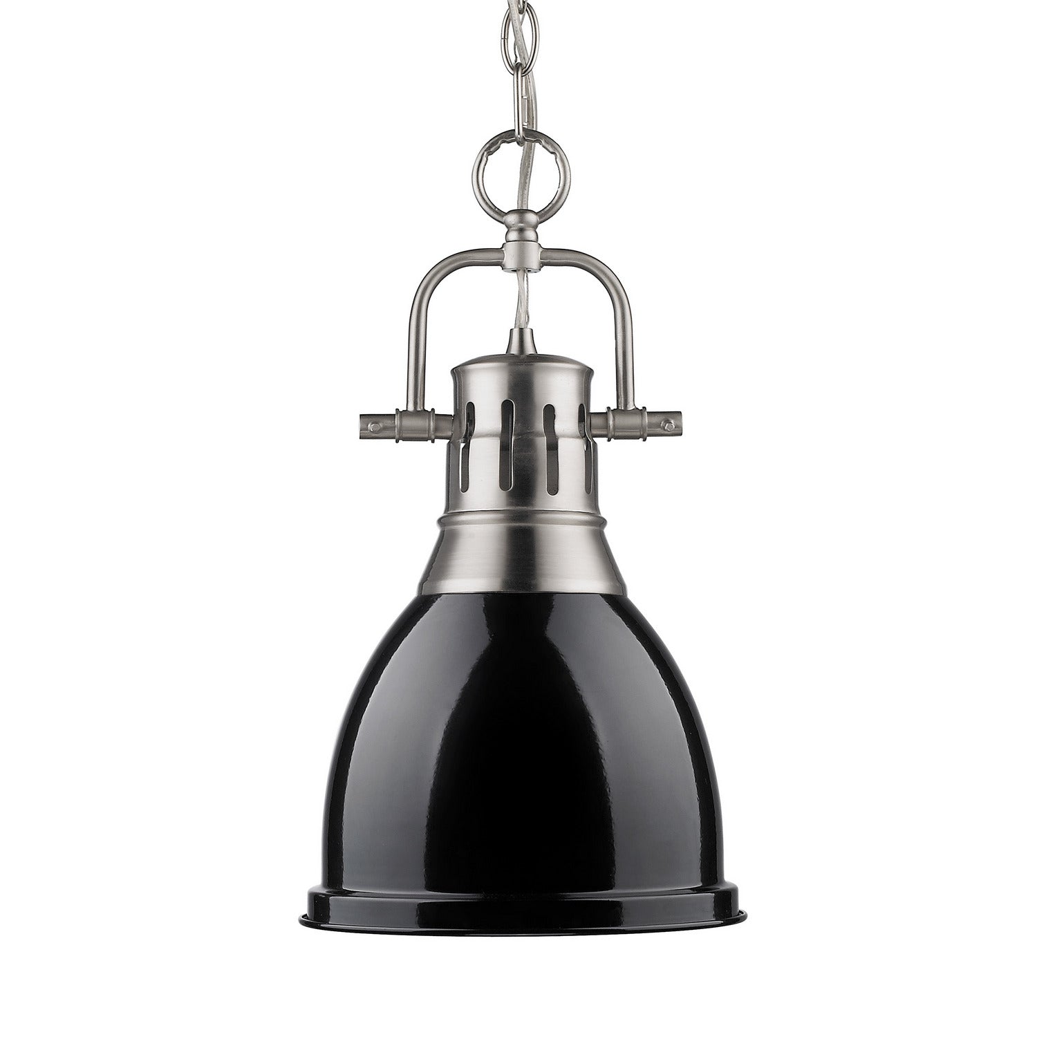 Golden - 3602-S PW-BK - One Light Pendant - Duncan - Pewter