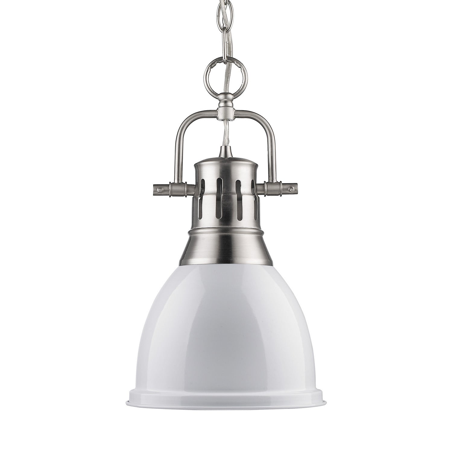 Golden - 3602-S PW-WH - One Light Pendant - Duncan - Pewter