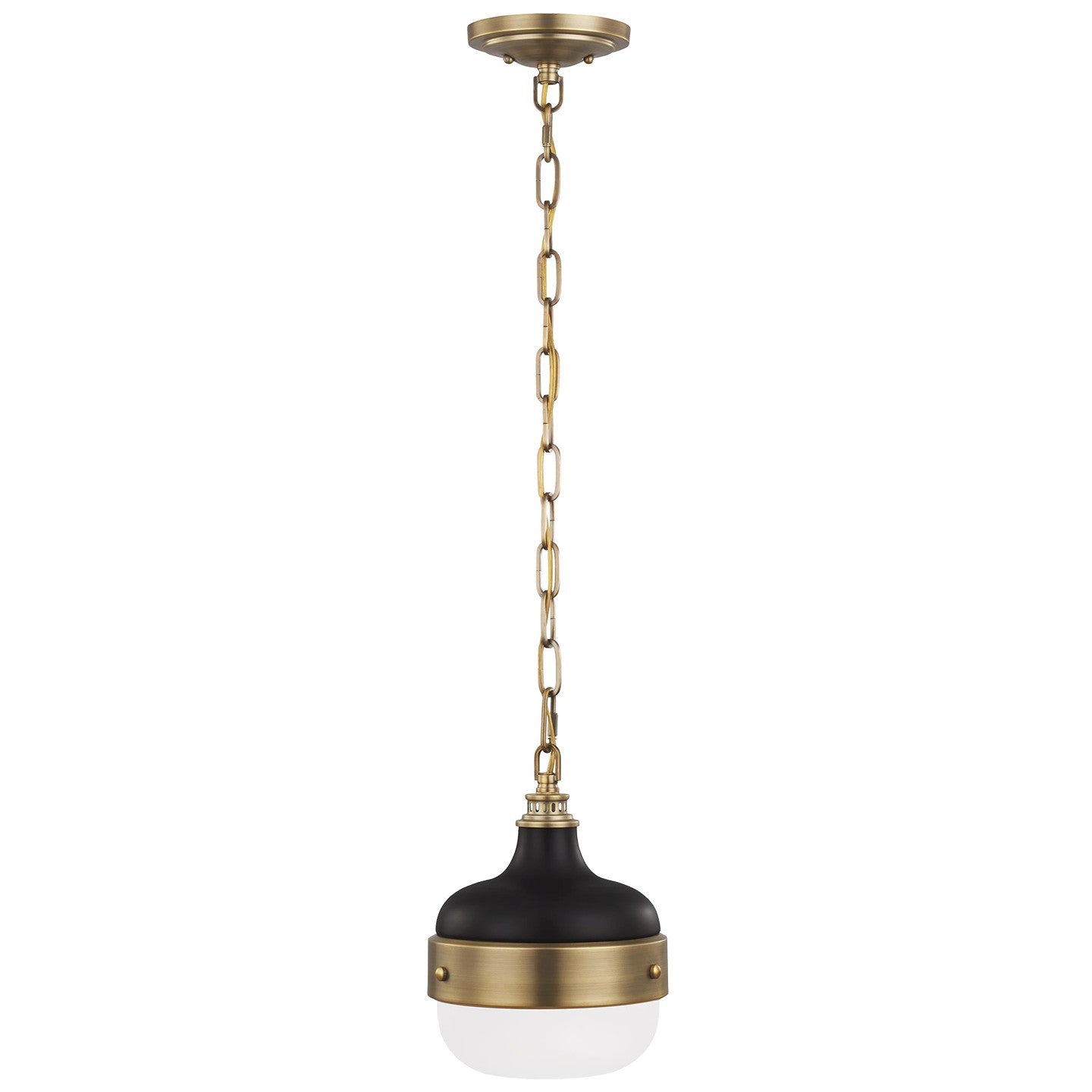 Generation Lighting - P1282DAB/MB - One Light Pendant - Cadence - Dark Antique Brass / Matte Black
